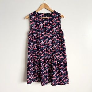 CYNTHIA ROWLEY avy Blue Flamingo A Line Dress Flowy With Pockets